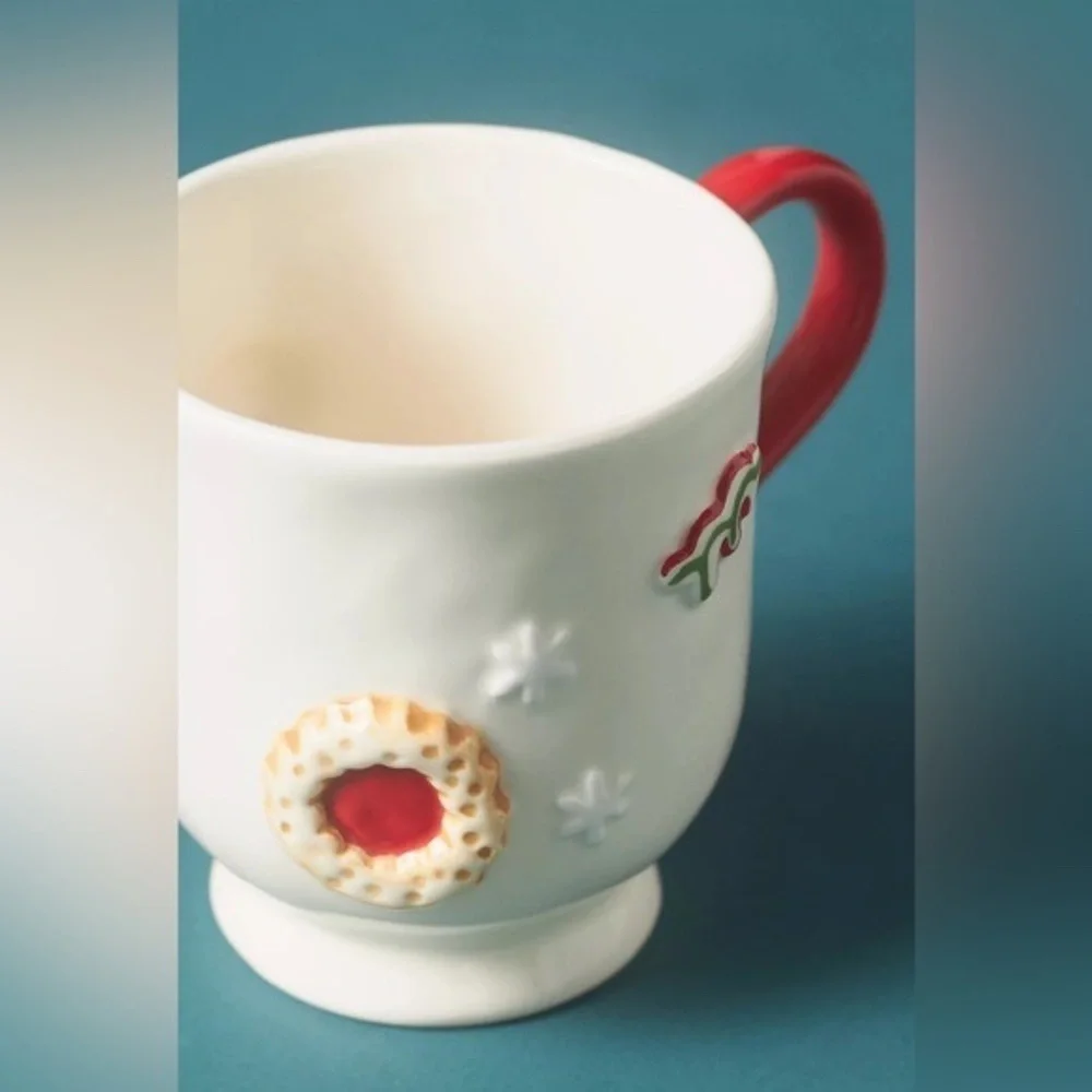 NWT Anthropologie Holifaye Stoneware Mug Christmas